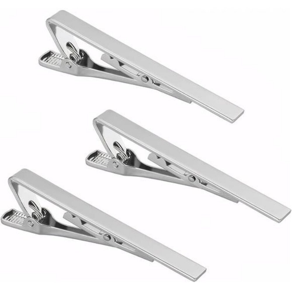 3 pack gold tie clips for men classic necktie bars formal wedding business